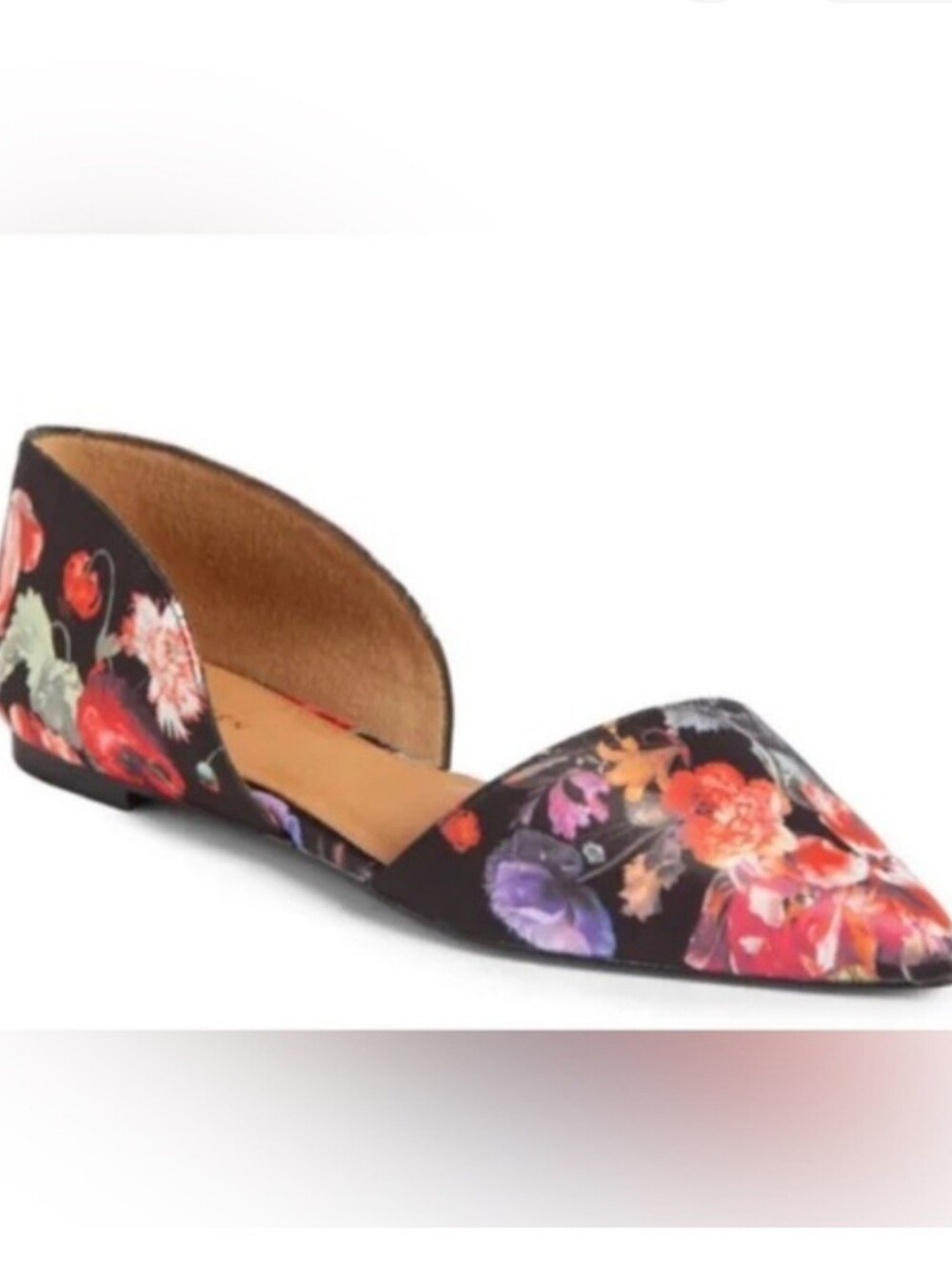 Halogen Floral d'Orsay Pointed-Toe Flats.